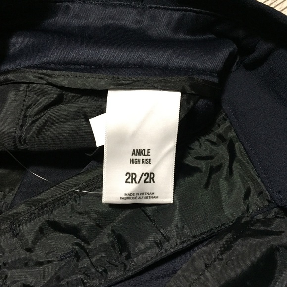 Express Ankle High Rise Pants Women’s 2 Navy Blue (Inseam 27.5) Tied Waist - Picture 9 of 9